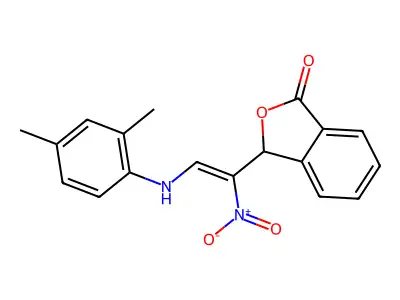 3-[2-(2,4-dimethylanilino)-1-nitroethenyl]-3H-2-benzofuran-1-one structure