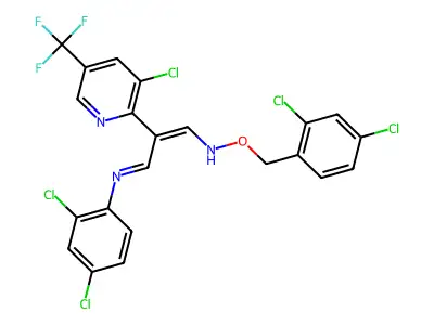 2,4-dichloro-N-[(1Z,3E)-2-[3-chloro-5-(trifluoromethyl)pyridin-2-yl]-3-{[(2,4-dichlorophenyl)methoxy]imino}prop-1-en-1-yl]aniline structure