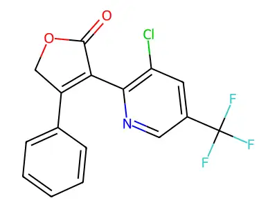 3-[3-chloro-5-(trifluoromethyl)-2-pyridinyl]-4-phenyl-2(5H)-furanone structure