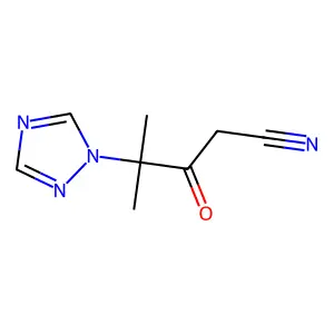 4-methyl-3-oxo-4-(1H-1,2,4-triazol-1-yl)pentanenitrile structure