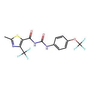 N-{[2-methyl-4-(trifluoromethyl)-1,3-thiazol-5-yl]carbonyl}-N'-[4-(trifluoromethoxy)phenyl]urea structure