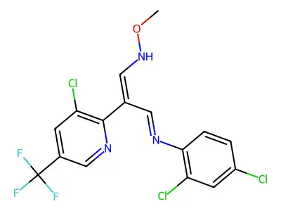 2,4-dichloro-N-[(1Z,3E)-2-[3-chloro-5-(trifluoromethyl)pyridin-2-yl]-3-(methoxyimino)prop-1-en-1-yl]aniline structure