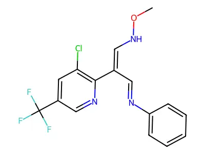 2-[3-chloro-5-(trifluoromethyl)pyridin-2-yl]-N-methoxy-3-phenyliminoprop-1-en-1-amine structure