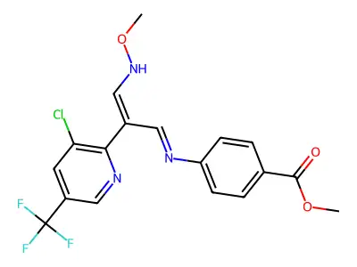 methyl 4-[[2-[3-chloro-5-(trifluoromethyl)pyridin-2-yl]-3-(methoxyamino)prop-2-enylidene]amino]benzoate structure
