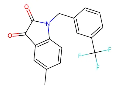 5-methyl-1-[3-(trifluoromethyl)benzyl]-1H-indole-2,3-dione structure