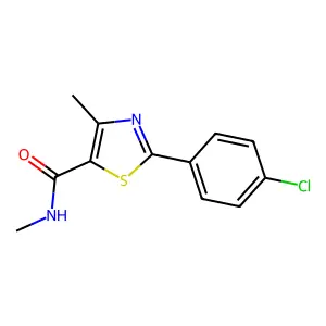 2-(4-chlorophenyl)-N,4-dimethyl-1,3-thiazole-5-carboxamide structure