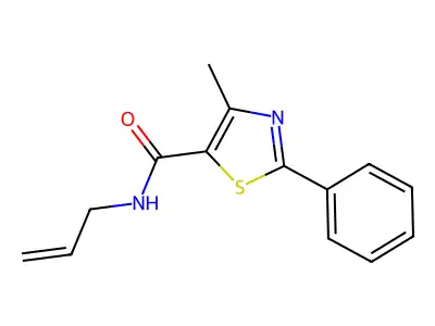 N-allyl-4-methyl-2-phenyl-1,3-thiazole-5-carboxamide structure