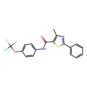 4-methyl-2-phenyl-N-[4-(trifluoromethoxy)phenyl]-1,3-thiazole-5-carboxamide structure
