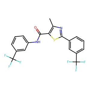 4-methyl-N,2-bis[3-(trifluoromethyl)phenyl]-1,3-thiazole-5-carboxamide structure