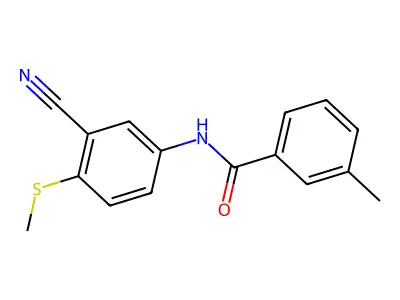 N-(3-Cyano-4-(methylsulfanyl)phenyl)-3-methylbenzenecarboxamide structure