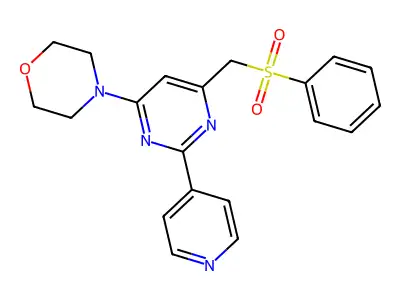 (6-Morpholino-2-(4-pyridinyl)-4-pyrimidinyl)methyl phenyl sulfone structure