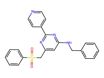 N-Benzyl-6-((phenylsulfonyl)methyl)-2-(4-pyridinyl)-4-pyrimidinamine structure
