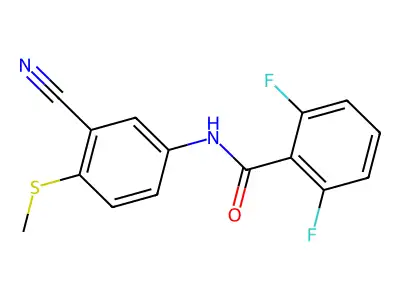 N-(3-Cyano-4-(methylsulfanyl)phenyl)-2,6-difluorobenzenecarboxamide structure