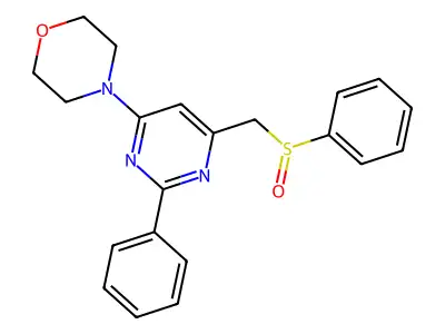 (6-Morpholino-2-phenyl-4-pyrimidinyl)methyl phenyl sulfoxide structure