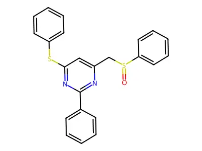 4-(Benzenesulfinylmethyl)-2-phenyl-6-phenylsulfanylpyrimidine structure