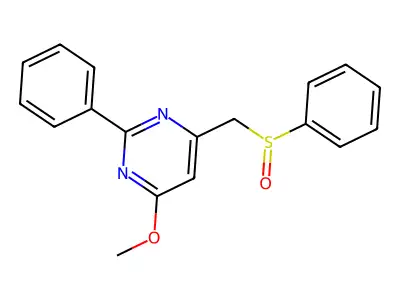 (6-Methoxy-2-phenyl-4-pyrimidinyl)methyl phenyl sulfoxide structure