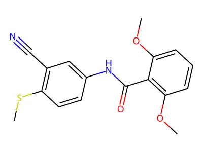 N-(3-Cyano-4-(methylsulfanyl)phenyl)-2,6-dimethoxybenzenecarboxamide structure
