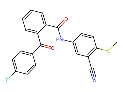 N-(3-Cyano-4-(methylsulfanyl)phenyl)-2-(4-fluorobenzoyl)benzenecarboxamide structure