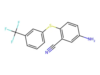 5-Amino-2-{[3-(trifluoromethyl)phenyl]-sulfanyl}benzenecarbonitrile structure