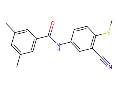 N-(3-Cyano-4-(methylsulfanyl)phenyl)-3,5-dimethylbenzenecarboxamide structure