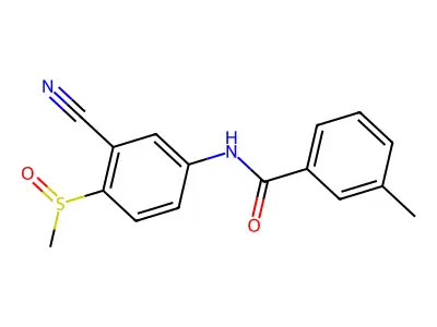 N-(3-Cyano-4-(methylsulfinyl)phenyl)-3-methylbenzenecarboxamide structure