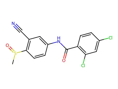 2,4-Dichloro-N-(3-cyano-4-(methylsulfinyl)phenyl)benzenecarboxamide structure