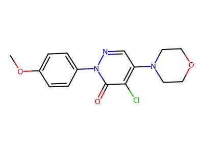 4-chloro-2-(4-methoxyphenyl)-5-morpholino-3(2H)-pyridazinone structure