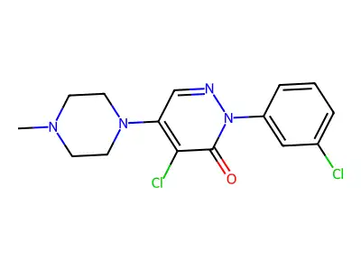 4-chloro-2-(3-chlorophenyl)-5-(4-methylpiperazino)-3(2H)-pyridazinone structure