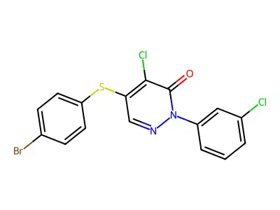 5-((4-Bromophenyl)sulfanyl)-4-chloro-2-(3-chlorophenyl)-3(2H)-pyridazinone structure