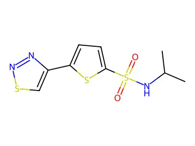 N-isopropyl-5-(1,2,3-thiadiazol-4-yl)-2-thiophenesulfonamide structure