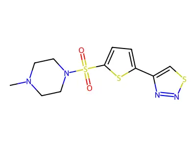 1-Methyl-4-((5-(1,2,3-thiadiazol-4-yl)-2-thienyl)sulfonyl)piperazine structure