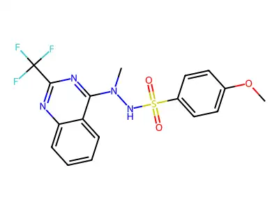 4-Methoxy-N'-methyl-N'-(2-(trifluoromethyl)-4-quinazolinyl)benzenesulfonohydrazide structure