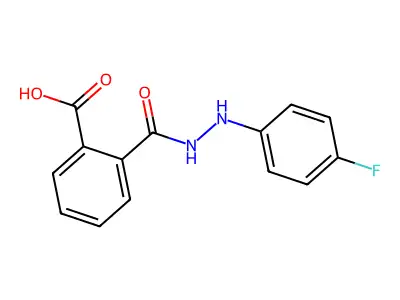 2-{[2-(4-Fluorophenyl)hydrazino]carbonyl}benzenecarboxylic acid structure