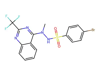 4-Bromo-N'-methyl-N'-(2-(trifluoromethyl)-4-quinazolinyl)benzenesulfonohydrazide structure