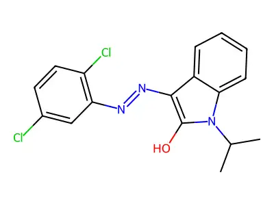 1-isopropyl-1H-indole-2,3-dione 3-[N-(2,5-dichlorophenyl)hydrazone] structure