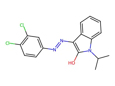 1-isopropyl-1H-indole-2,3-dione 3-[N-(3,4-dichlorophenyl)hydrazone] structure