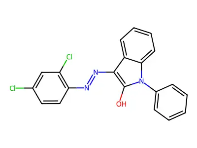 1-phenyl-1H-indole-2,3-dione 3-[N-(2,4-dichlorophenyl)hydrazone] structure