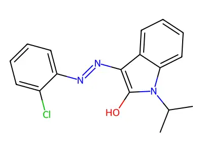 1-isopropyl-1H-indole-2,3-dione 3-[N-(2-chlorophenyl)hydrazone] structure