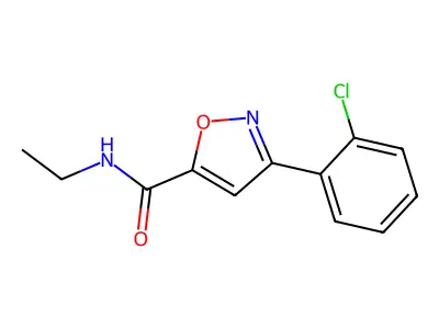 3-(2-chlorophenyl)-N-ethyl-5-isoxazolecarboxamide structure