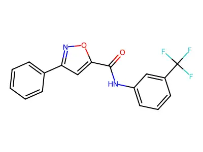 3-phenyl-N-[3-(trifluoromethyl)phenyl]-1,2-oxazole-5-carboxamide structure