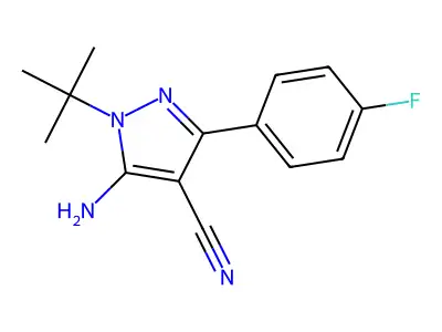 5-Amino-1-(tert-butyl)-3-(4-fluorophenyl)-1h-pyrazole-4-carbonitrile structure