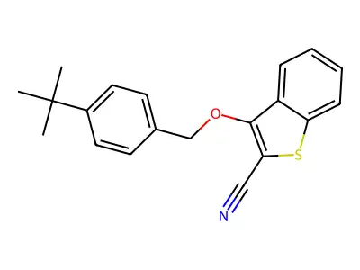 3-[(4-Tert-butylphenyl)methoxy]-1-benzothiophene-2-carbonitrile structure
