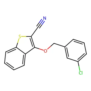 3-[(3-Chlorophenyl)methoxy]-1-benzothiophene-2-carbonitrile structure