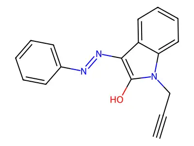 1-(2-propynyl)-1H-indole-2,3-dione 3-(N-phenylhydrazone) structure