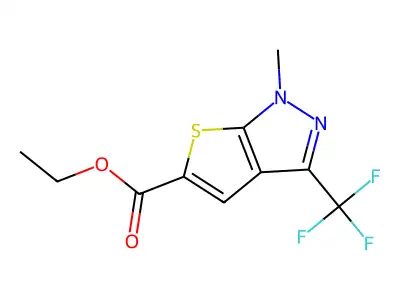 ethyl 1-methyl-3-(trifluoromethyl)-1H-thieno[2,3-c]pyrazole-5-carboxylate structure