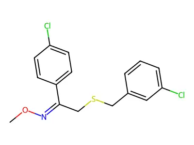 1-(4-Chlorophenyl)-2-[[(3-chlorophenyl)methyl]thio]ethanone O-methyloxime structure