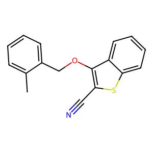 3-[(2-Methylphenyl)methoxy]-1-benzothiophene-2-carbonitrile structure