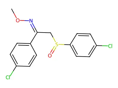 1-(4-chlorophenyl)-2-(4-chlorophenyl)sulfinyl-N-methoxyethanimine structure
