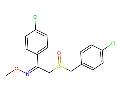 1-(4-chlorophenyl)-2-[(4-chlorophenyl)methylsulfinyl]-N-methoxyethanimine structure