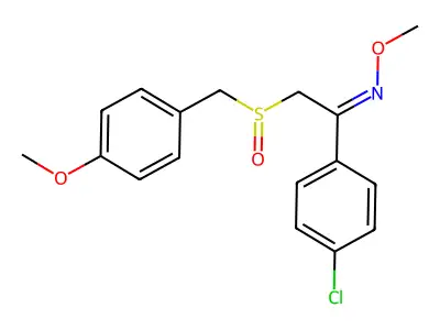 1-(4-chlorophenyl)-N-methoxy-2-[(4-methoxyphenyl)methylsulfinyl]ethanimine structure